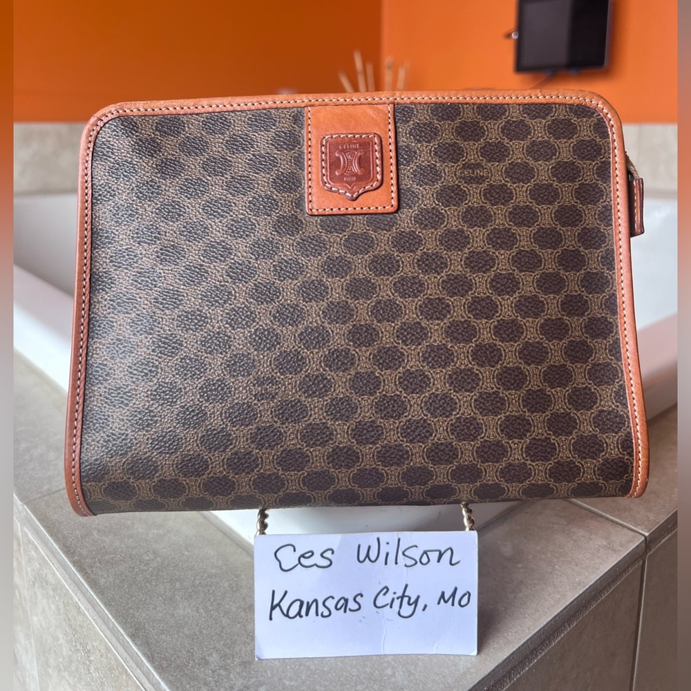 SOLD Celine Vintage Macadam Clutch Bag